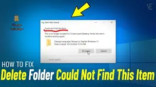Fix Delete Folder Item Not Found | Fix Could Not Find This Item | Fix This is no longer located 📁❌