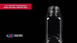 8 oz. Clear PET French Square Bottle | U.S. Plastic Corporation&reg;