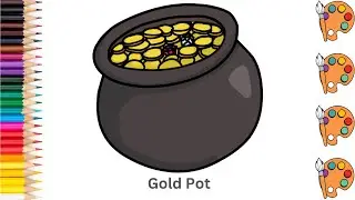 Gold Pot - Sketch Art and Paint | Step by step tutorial | Pencil to Palette