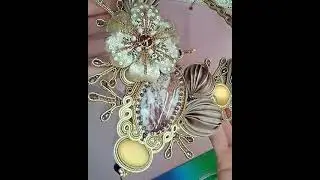 Сутажный комплект с шёлковой лентой. #shorts #diy #handmade #сутаж #shibori #soutache #jewellery