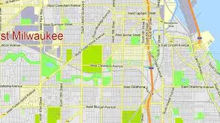 Milwaukee Wisconsin US editable layered PDF Vector Map