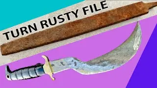 TURNING A Rusty FILE into a really Pretty & SHARP BUTCHER'S CHOPPER
