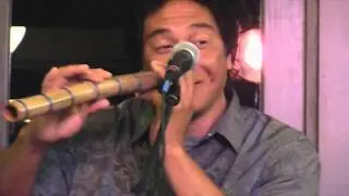 Anthony Natividad playing Nose Flute at Vashon Flute Gathering - 2012, with Joseph Young on drum