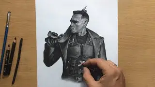 Charcoal Pencil Drawing of Blade