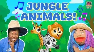 Изучаем животных джунглей вместе с мисс Джи! 🦒🐯 Веселая песенка про животных для малышей | Школа Джи