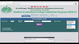 SECCAP 2020-21 Karachi Government College Admissions 2020-21 ONLINE FORM and ERROR