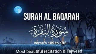 Surah Al-Baqarah Verses 189&ndash;192 | Beautiful Quran Recitation with Tajweed | Islamic unique