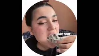 wet chalk with clay paste &ldquo;Blue uzbek&rdquo; #chalkasmr #clay #mukbang #eating #мел
