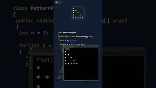 Triangle pattern program in Java  - Code pattern in less than 60 seconds #shorts #patternshorts