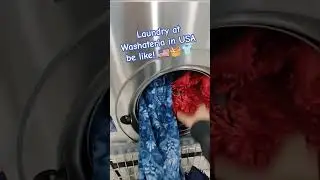 Laundry at Washateria in the USA! 🇺🇲👕🧺 #laundry #weekendcleaning #Shorts #usa #washing #cleanwithme