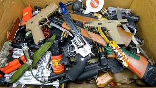 Craziest Toy Gun Mystery Box! Snipers, Gold Desert Eagle, Glocks & Knives Inside