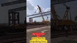 Railway Foot Over Bridge Construction | Railway High Capacity Crane Work #bridge #railway #crane
