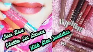 Miss Rose Chubby Lip Crayon Review+Swatches in Urdu/Hindi by AH Beauty Tips