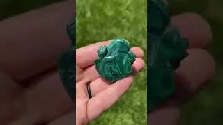 Malachite Frog - Polished Stone Animal Sculpture - No.2