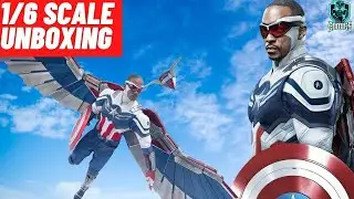 Unboxing a HOTTOY'S CAPTAIN AMERICA: SAM WILSON #marvel #falconandthewintersoldier