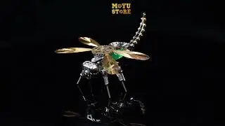 3D Metal Color-changing Dragonfly Assembly Model #metalart #steampunk #diy #3dmetalmodel #moyustore