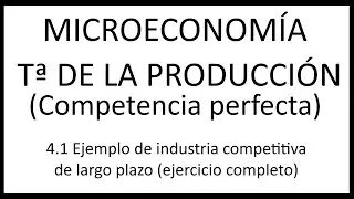 4.1 Ejemplo de industria competitiva de largo plazo (ejercicio completo)