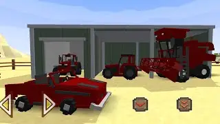 Grandpa's machinery collection is kept in the barn | Blocky Farming & Racing Simulator