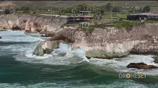 Pismo Beach King Tides Rock Splashes Wide