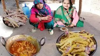 Murgi ke Panje aur Kaleji Recipe (Village Cooking) ke liye 