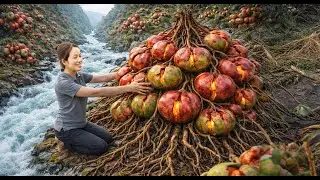 Harvesting Hybrid Figs on a Steep Cliff Drying Them for Market Sweet Fig Jam Farm Life Village Story