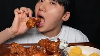 Bhc 신메뉴 스윗칠리킹 치킨 먹방!!🍗 뿌링치즈볼도 냠 잘먹겠습니당 Chicken Mukbang Asmr