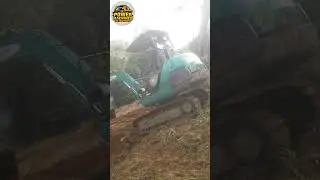 POV: Excavator Operator Cuts a Road Into a Steep Forest Mountain &mdash; This Is Intense! #viralmachines