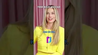 Margot Robbie talks about WIGS on the Barbie set! 😳 #shorts