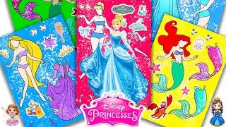 [PAPER DIY] Sticker Disney Princess 👑 Cinderella, Ariel, Rapunzel.. | Buku Stiker Putri Cantik #116