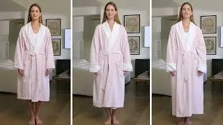Microfiber Bathrobe for Women by Boca Terry  Sizing Demonstration
