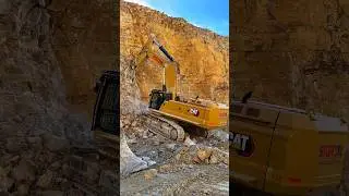 Cat 395 Excavator ripping limestone #catequipment #excavator #shorts