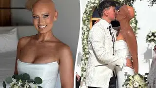 Bride embraces natural look and walks down aisle without her wig | SWNS
