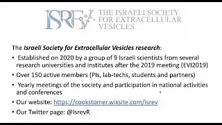 Introducing ISREV: The Israeli Society for Extracellular Vesicles, presented by Tomer Cooks