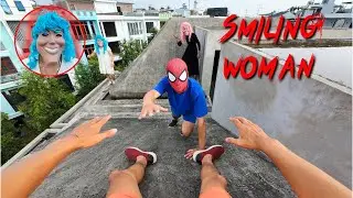 Smiling Woman Chases Team Spider Man Part 16 | Horror Parkour POV