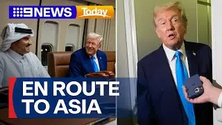 U.S. President Trump en route to Asia for crucial trade talks | 9 News Australia