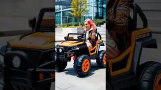 Urban Adventure: Young Woman Cruises in Mini Electric Vehicle