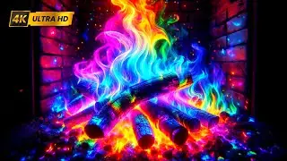 Magical RAINBOW Fireplace Vibes 🔥 Perfect for Sleep, Reading & Meditation