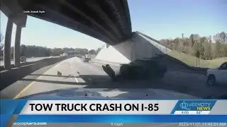 Tow truck driver's dash cam captures intense I-85 crash