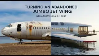 Abandoned Jumbo Jet Wing Turned Into a Floating Luxury Lake House