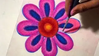 Beautiful pink colour flower Diya holder ready rangoli🌹with full tutorial DM for order 💌 #art #reels