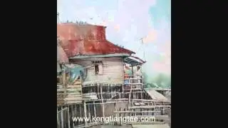 Watercolour Art - Malay Fishing Village