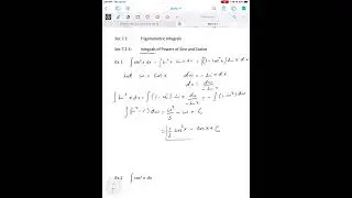 Calc II Sec 7.2 Trigonometric Integrals Video 1