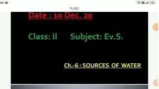 Class: II, Subject: Ev.S., Chapter:6: Sources of water
