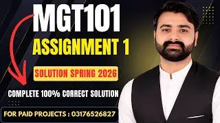 MGT101 Assignment 1 Solution Spring 2026 | MGT101 Assignment 1 Solution 2026 By VUBWN