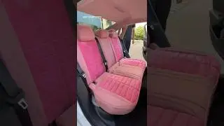 EKR custom pink rear seat cover install #ekr #ekrleather #ekrcover #ekrseatcover