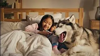 The Husky spent time with kids - Lovely Dog @thepetkingdomhome