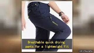 Longe Summer Quick Dry Hiking Pants Men Stretch Waterproof Tactical Pants Zipper Pockets Trousers