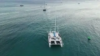 Flying over Kewalo Basin Harbor, Oahu, Hawaii