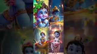 Chhoti chhoti gaiya chhote chhote chhote gwal  💙🌸#litilekrishna#status#ytshorts#viral#video #shorts