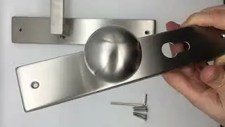Stainless Steel Door Handles  L Shape on Rectangular Shield Plate